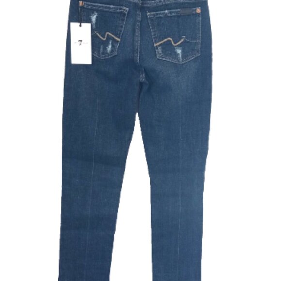 7 For All Mankind Josefina Skinny Jeans Sz 23 (24x27) NWT Button Fly Blue Denim - Picture 5 of 13